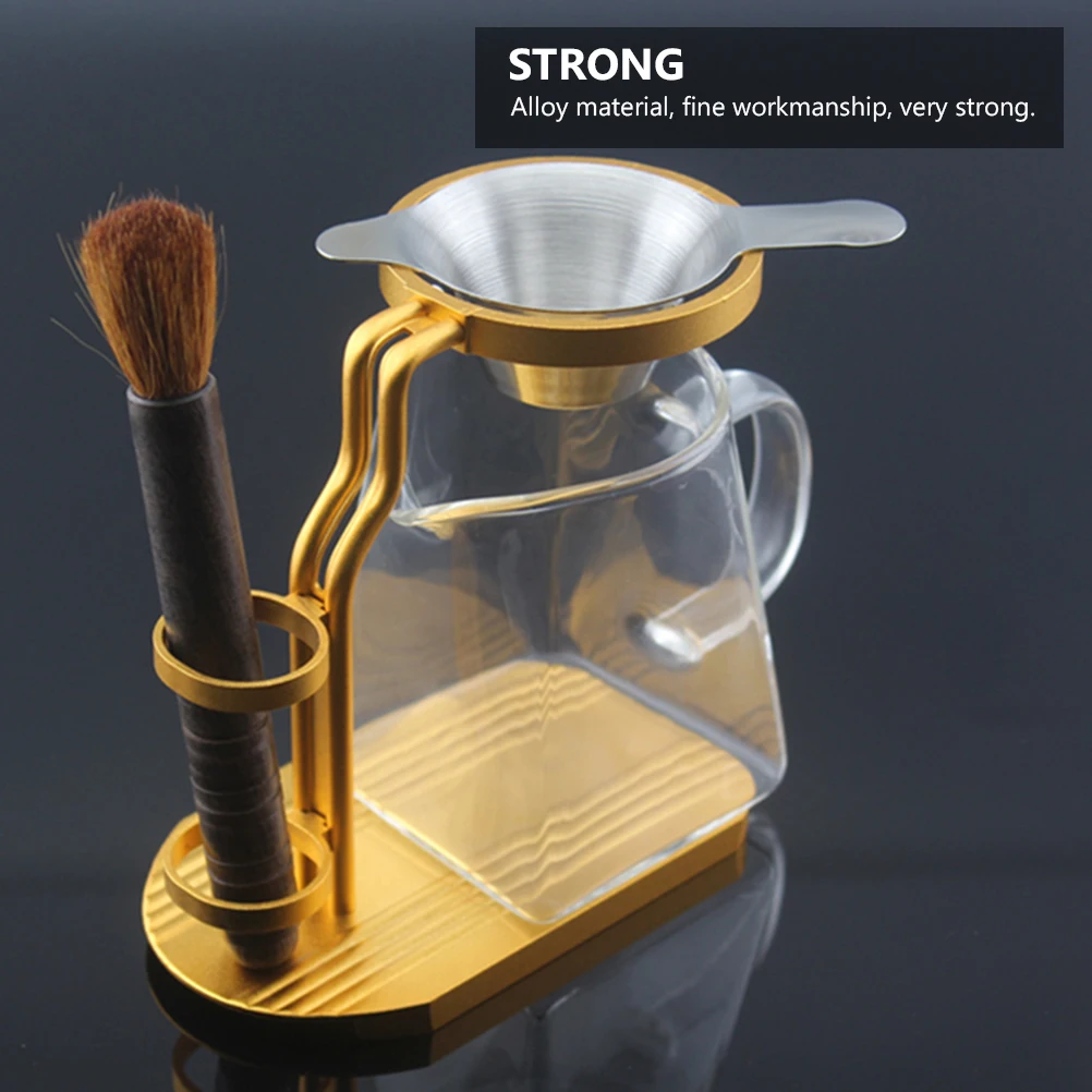 

Bag Bracket Tea Strainer Brackets Simple Teapot Filter Decorate Strainers Golden