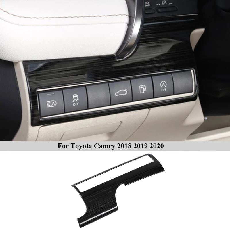 For Toyota Camry 70 XV70 2018 2019 2020 Drawing titanium Black Accessories Interior Stainless steel Decoration Cover Trim
