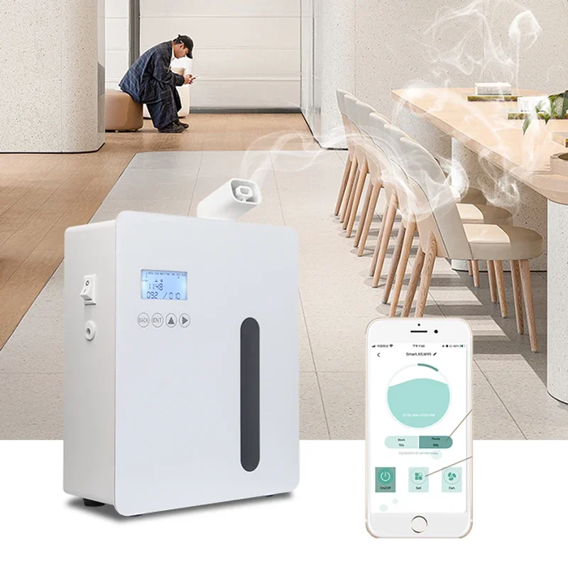 800m³ Essential Oil Diffuser HVAC Air Freshener Scent Machine Aromatizer Wall Mounted Hotel Aroma Oil Diffuser Home Fragrance