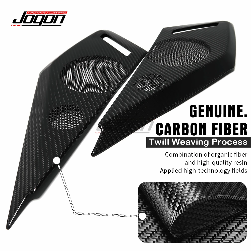 Car Claxon Horn Cover Accessories For Corvette C8 Z06 Z51 2020-2023 Real Carbon Fiber Interior Side Door Horn Frame Cover Trim