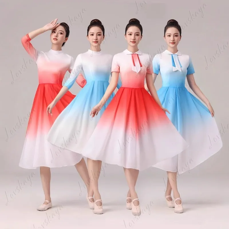 

Костюм для современного танца — молодежное и энергичное танцевальное платье для женщин, танцевальный костюм для хора и ансамбля