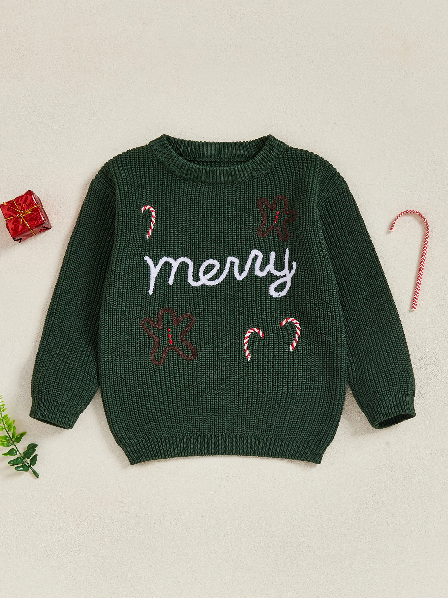 

Children s Holiday Sweater Festive Reindeer Snowflake Patterned Pullover Knit Jumper Warm Winter Clothes for Kids