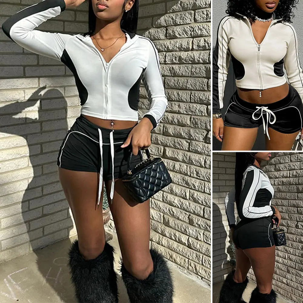 

MiaMuse Boutique женские легкие куртки осенние повседневные куртки на молнии с открытой передней частью в стиле пэчворк с завязками на талии и манжетами на рукавах с капюшоном