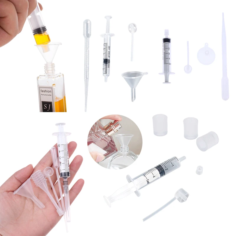 1Set Perfume Refill Tools Set Plastic Diffuser Syringe Straw Dropper Funnel Spray Dispensing Required Cosmetic Tools
