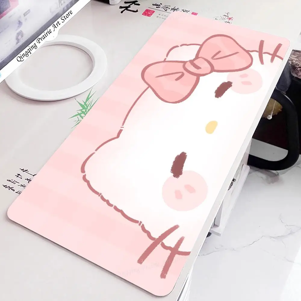 MINISO Sanrio Kawaii Cute Cat Hello Kitty Cinnamoroll Kuromi My Melody Mousepad  Mouse Mat Desk Mat With Pad gaming accessories