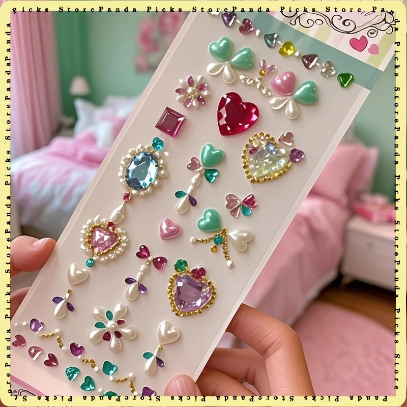 Twinkle Jewel Seal Acrylic Crystal Stickers Colorful Rhinestone Gem Decals For Face Makeup Phone Decor DIY Craft