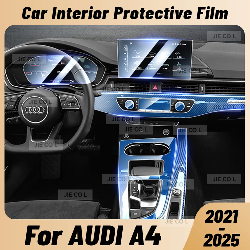 

For AUDI A4 2021-2025 Anti-scratch Car Interior Transparent TPU Film Center Console Dashboard Navigation Protector Sticker