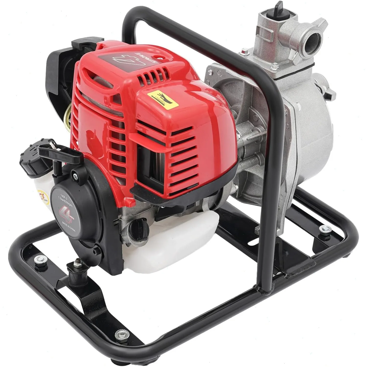 Benzin-Wasserpumpe, 4-Takt 1,2KW 38CC Wasserförderpumpe Tragbare Wasserpumpe Einzylinder Benzin-Wasserpumpe Luftgekühlt