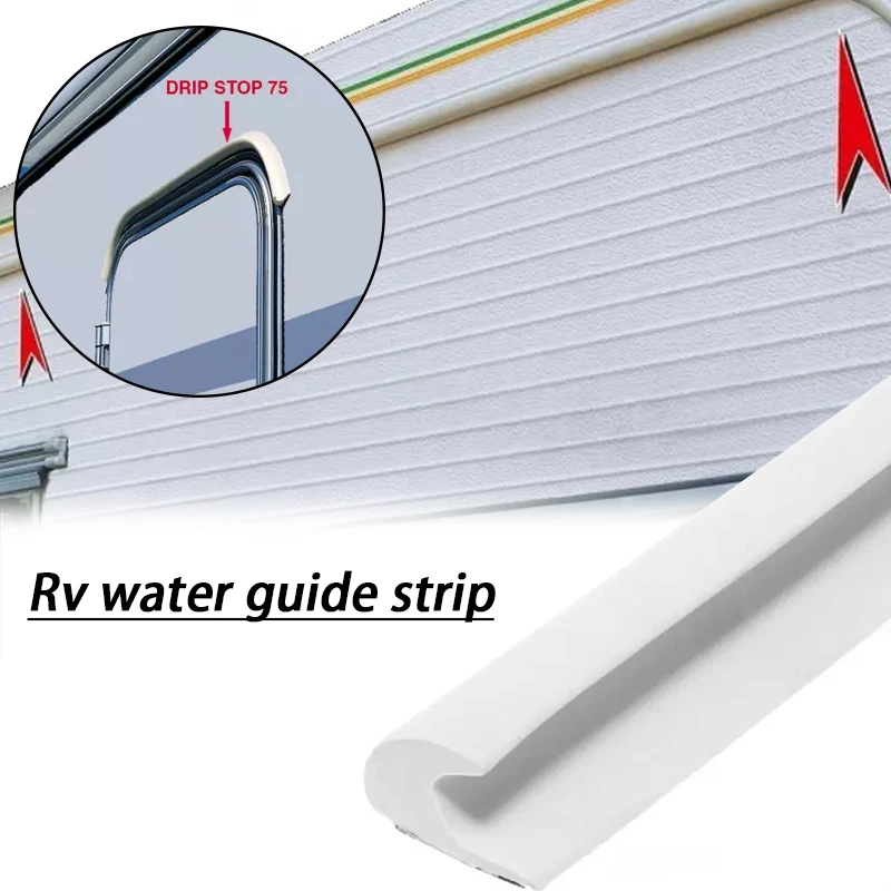 

Caravan Waterproof Sealing Strip Aging Resistant Motorhome Door Rubber Water Guide Strip Rain Proof Water Channel RV Accessory