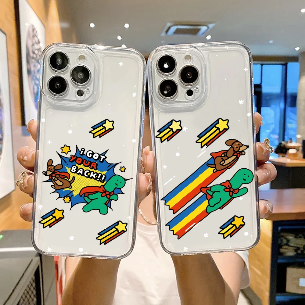 Dessin animé mignon Joguman coque de téléphone FUNDA pour iPhone 12 11 13 14 15 16 17MINI Max Pro Plus antichoc doux clair couverture arrière