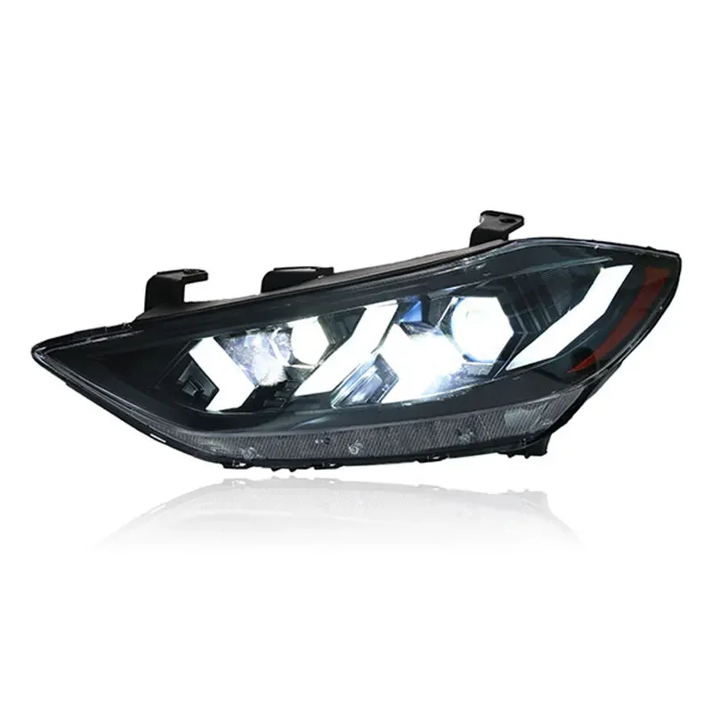 Lâmpada de cabeça para hyundai elantra led farol 2016-2021 faróis elantra drl sinal de volta feixe alto anjo olho lente do projetor