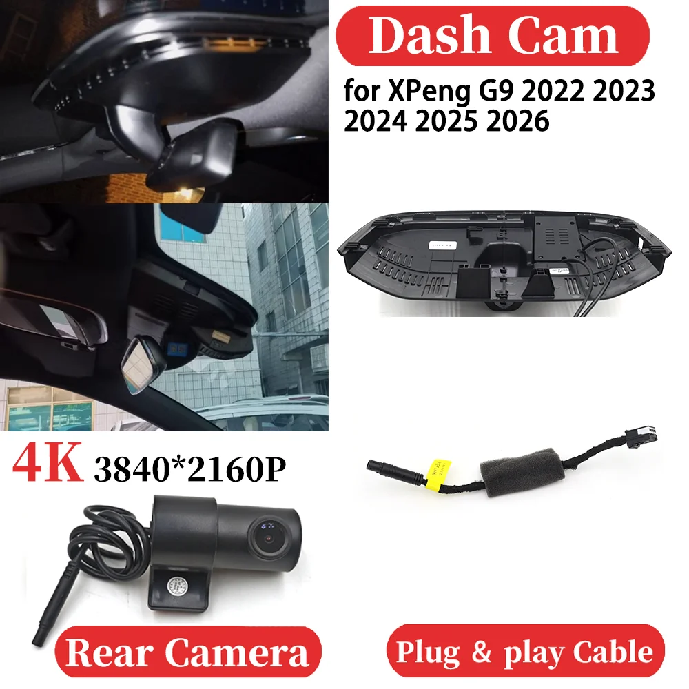

ZJCGO for XPeng G9 2022 2023 2024 2025 2026 UHD Car 4K Video Recorder DVR Dash Cam Dashboard Camera Night Vision Plug and play