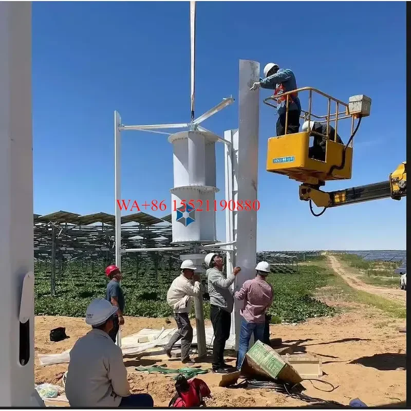 WMWMNU 5kw Vertical Axis Wind Turbine Generator Complete Set for Home Use Solar and Wind Hybrid Power System 5kw Wind