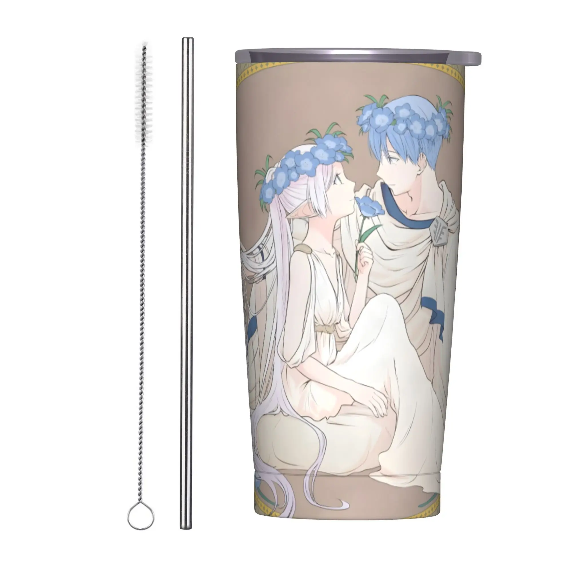 Frierens Beyond Journey's End Anime Tumbler Vacuum Insulated  Coffee Cups Vacuum Flask Office Home Mug 20oz