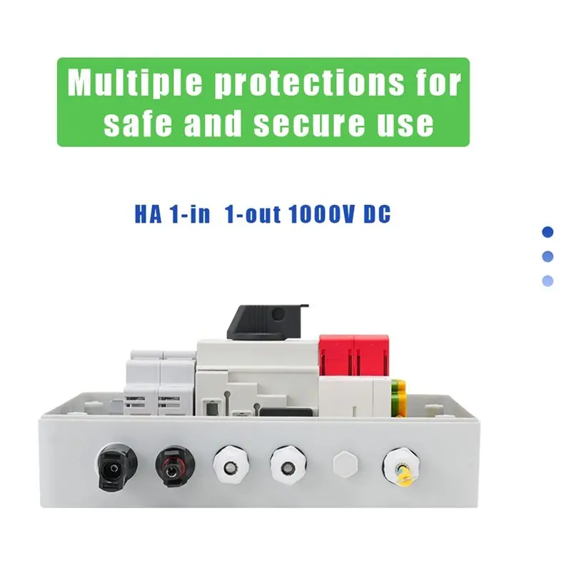USER FRIENDLY-Lightning Protection 1 In 1 Out HA DC1000V Solar Photovoltaic PV Combiner Box With 32A Fuse MCB SPD Waterproof