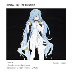 Evangelion Vintage washed anime t-shirt, ayanami king, large streetwear, cute girl manga eva tops-en, men tees, 100% cotton 10 Main Sales Evangelion Shirt - №2