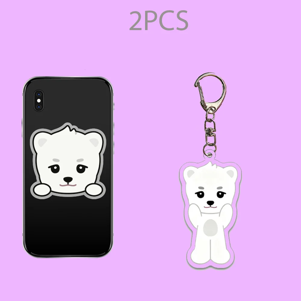 NEXZ حامل هاتف المفاتيح 2 قطعة/المجموعة الكرتون جديلة PVC قابلة للتطوير فين حامل الاكريليك الطباعة قلادة حلقة رئيسية Haru Seita المشجعين هدية #2