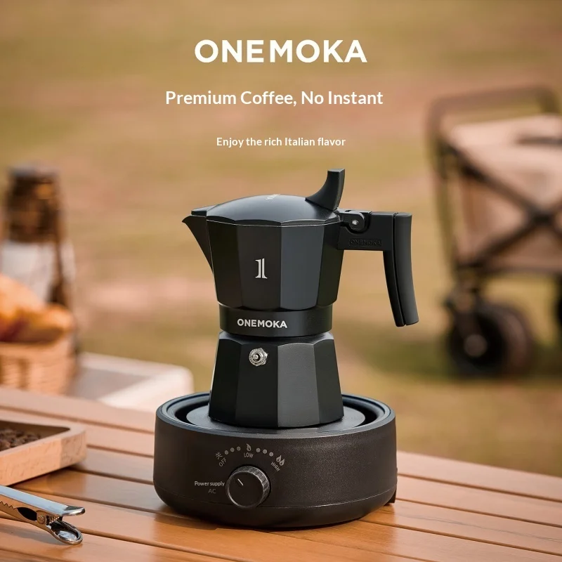 Moka Pot Onemoka Double Valve Pressure Boosting Stovetop Espresso Coffee Maker Small Size For Home Coffee Brewing Utensil Set