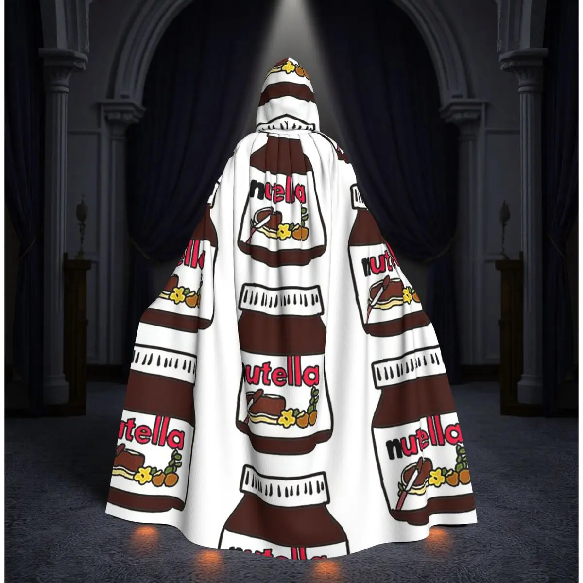 Capa Larga con Capucha de Nutella, Disfraz Medieval de Bruja, Capa de Cosplay, Halloween, Vampiro, Adulto, Unisex