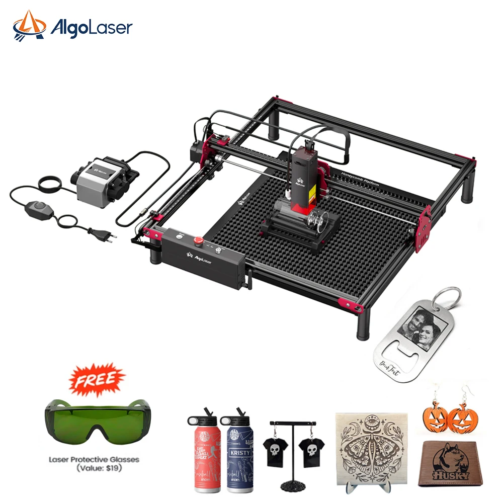 

AlgoLaser DIY KIT 10W Laser Engraving Cutting Machine Add OPTIONAL Accessories Rotary Roller/Raisers/Honeycomb Table/Air Pump