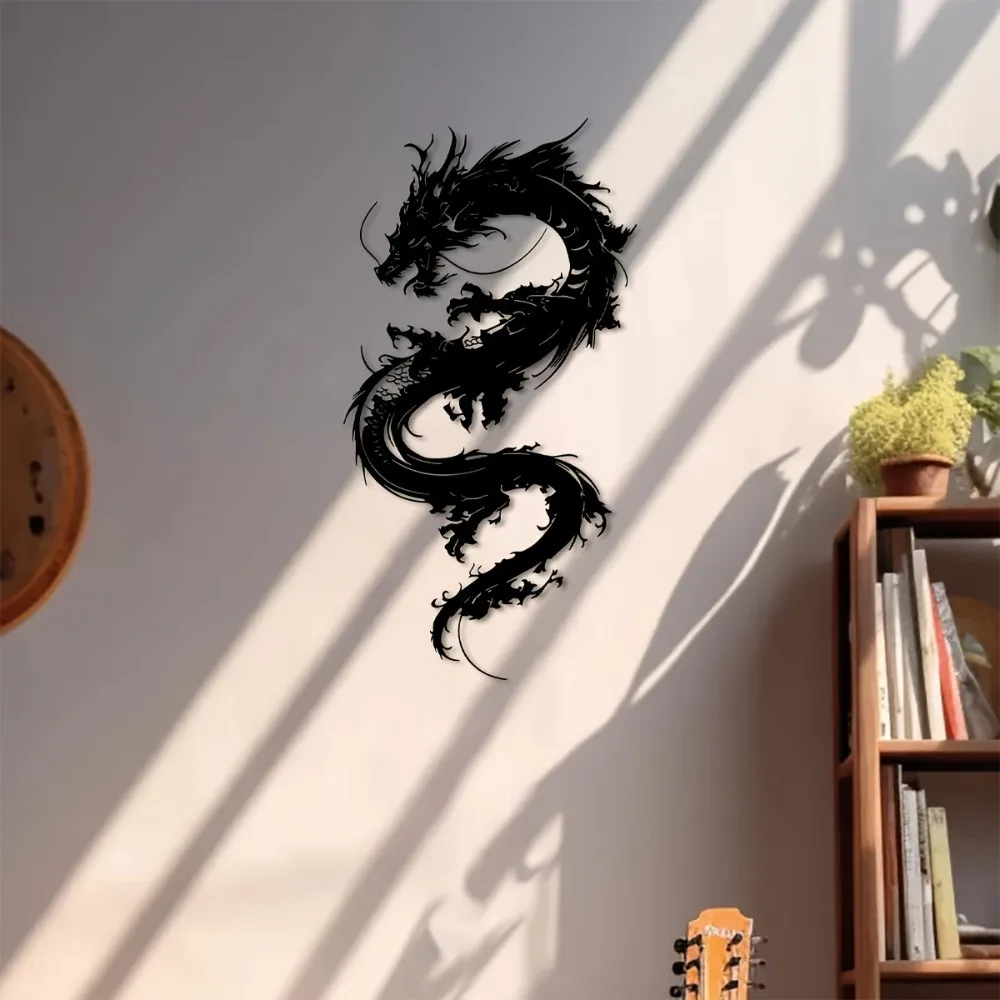 Oriental Dragon  Metal Wall Art Large Iron Sculpture for Home Garden Decor Outdoor Balcony Decoration Unique Housewarming Gift