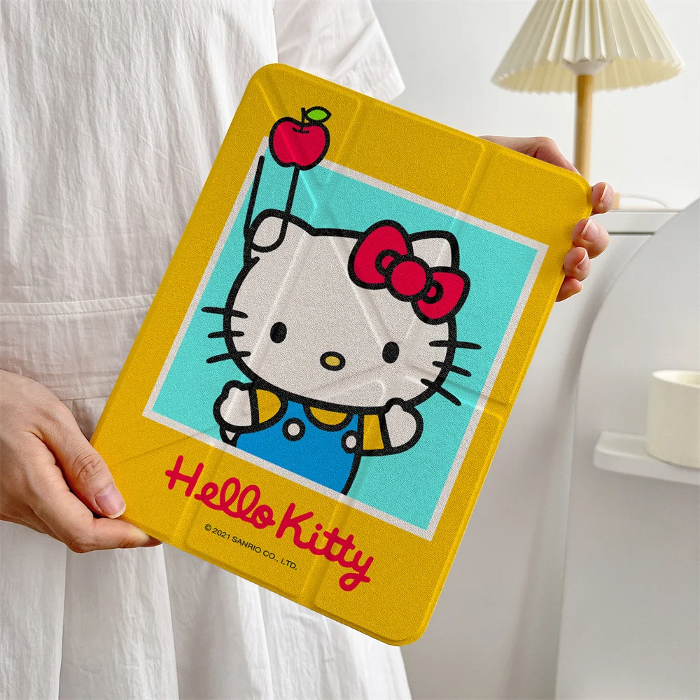 

New kawaii Hellokitty Sleep and wake Table Case For iPad 10th Pro 2025 11 inch 10th iPad 7 8 9 10.2 Air 5 4 6 7 Y Fold cover