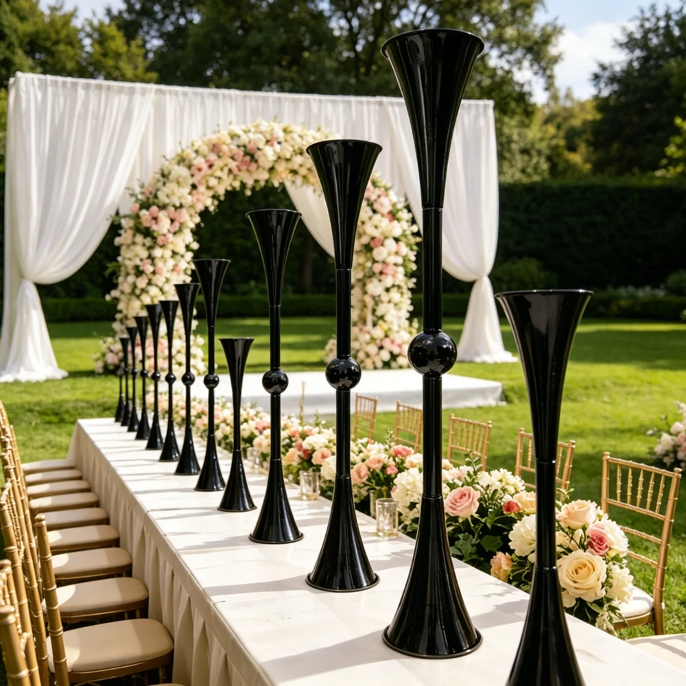 6/10pcs 50-100cm  Geometry Black Metal Flower Stand Wedding Decoration Flower Stand Table Flower Stand