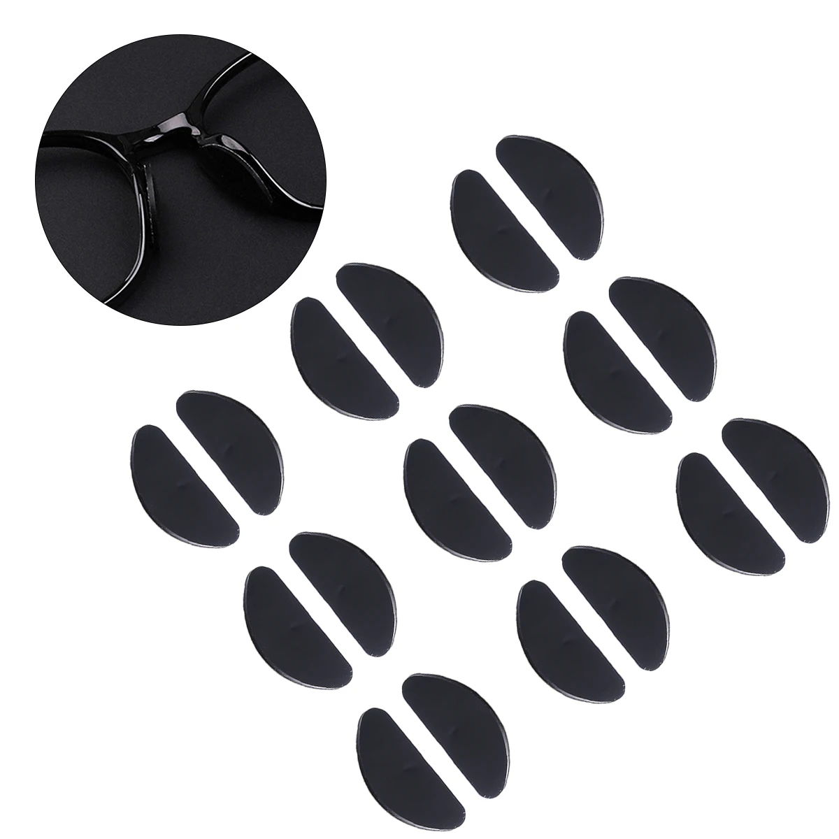 

25 Pairs Non slip Silicone Sponge Nose Pads for Eyeglasses Glasses Dedicated Work Long Term Practical Self Adhesive Fit