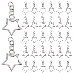 60pcs Keychain Spring Star Shaped Lobster Clasp Pentagram Hanging Keychains DIY Star Shaped Spring Keychain Clip Hook