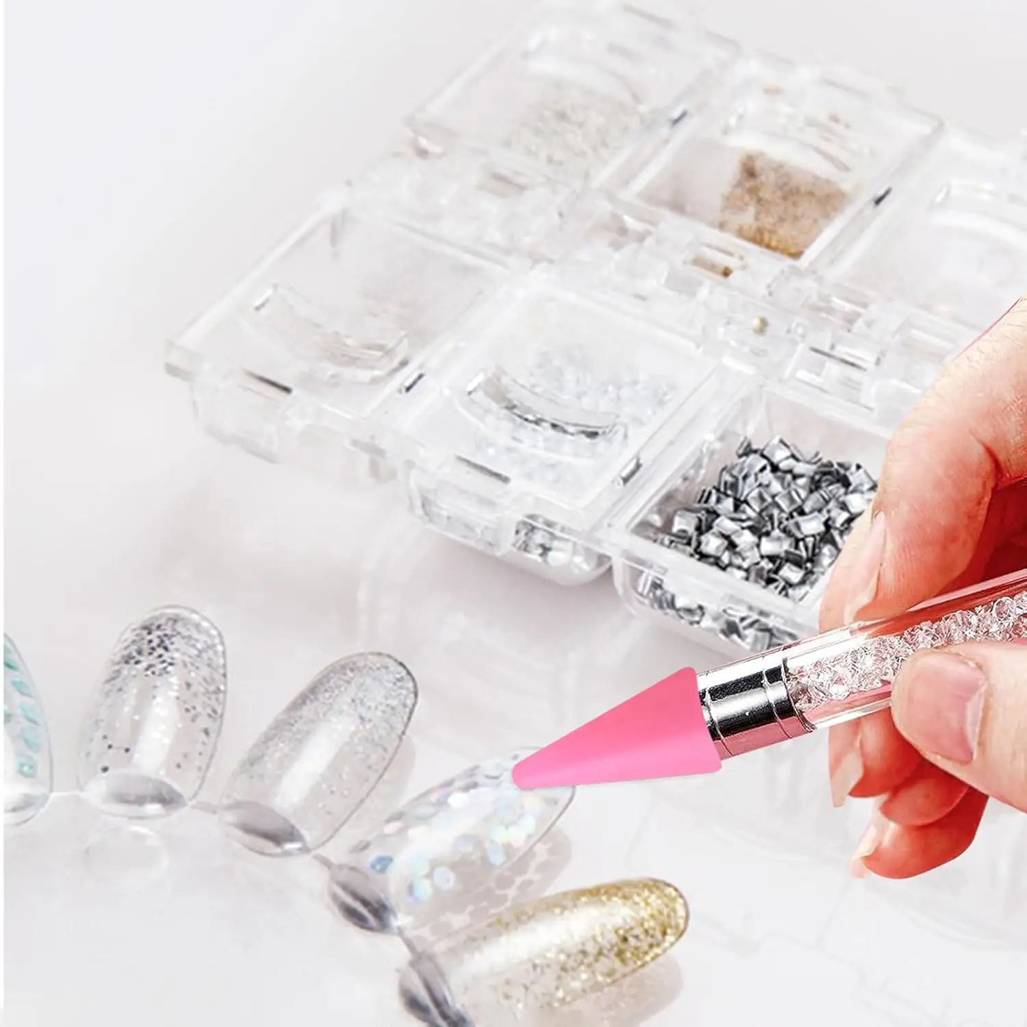12 ชิ้น Wax เปลี่ยนหัวเคล็ดลับ Rhinestone Picker เครื่องมือสําหรับเล็บ Dotting ปากกา Pick Up เล็บอัญมณีเครื่องประดับปากกาขี้ผึ้งสําหรับ Rhinestones