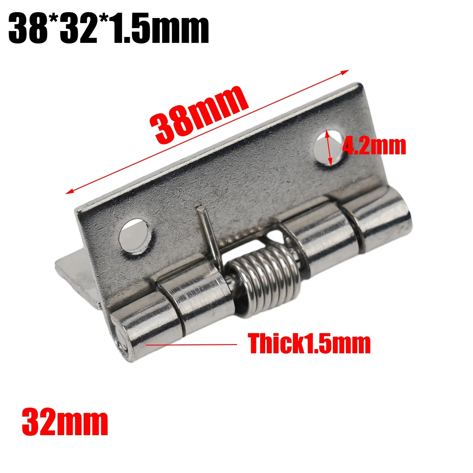 2x Self Closing Spring Door Hinge Stainless Steel Hardware 1/1.5 Inch For Windows Cabinets Jewelry Box  Hardware accessories