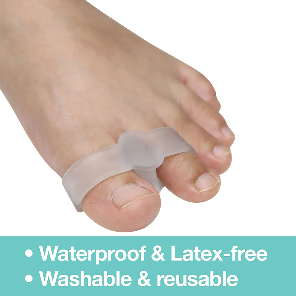 Pexmen 2/4Pcs Gel Bunion Corrector Soft Toe Separators with 2 Loops Big Toe Spacer Suitable for Bunion and Overlapping Toe