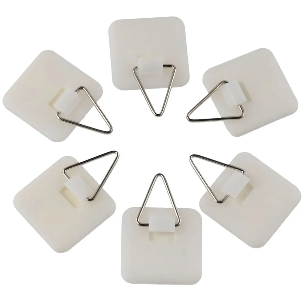 60 Pcs Sticky Adhesive Vertical Invisible Plate Holders Picture Hangers Photo Frame Hangers Plate Hanger