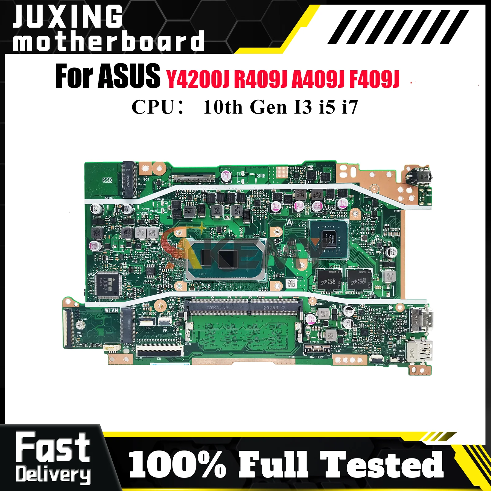 

X409JP Материнская плата для ноутбука ASUS F409J X409JB A409J A509J Y4200J F509J R409J X409J X409JP P1510CJA Материнская плата 10-го поколения I3 i5 i7