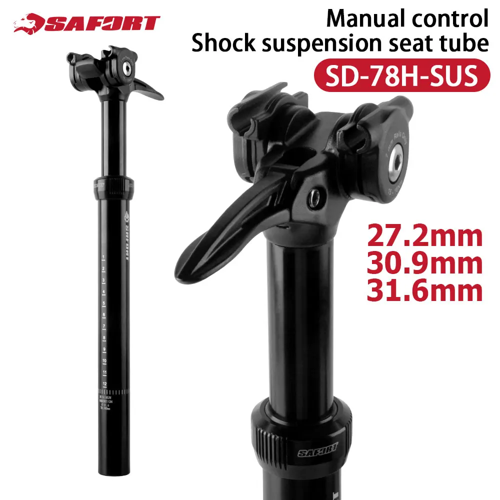 

Safort Dropper Seatpost 100mm Travel 27.2/30.9/31.6mm Adjustable Height Suspension Seatpost for MTB Road E-Bike