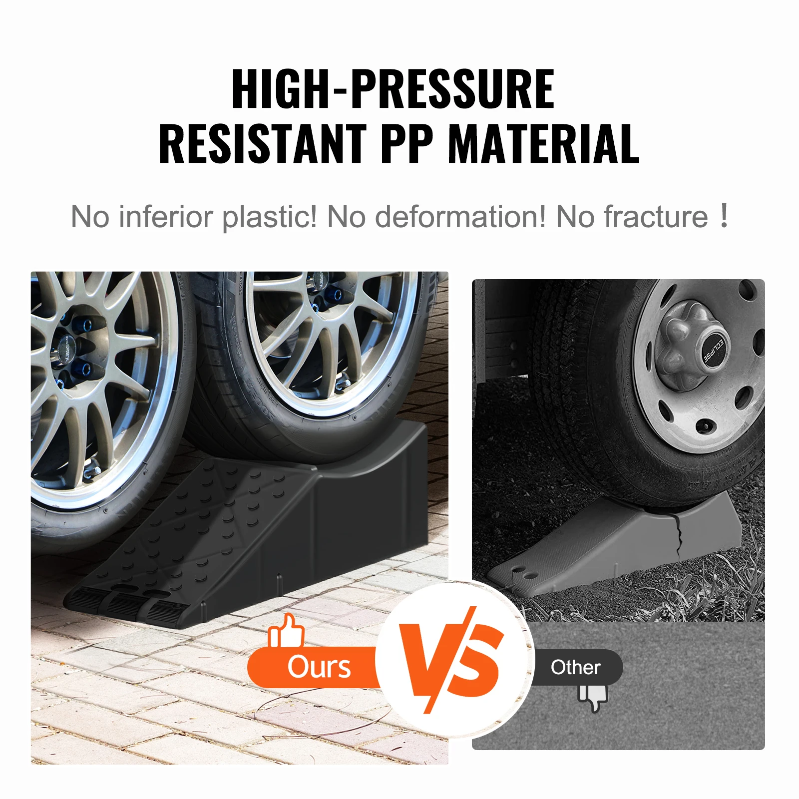 Car Service Ramp, 20000 Lbs 10 Ton Loading Capacity, Lift Car Ramp, Low Profile Plastic Tire Ramp, Heavy Duty Truck Ramp