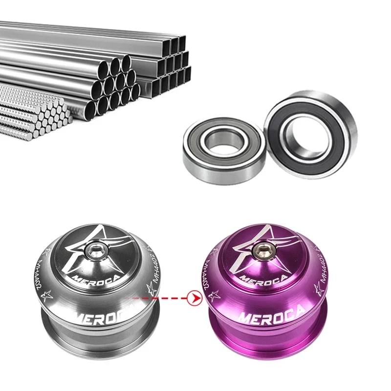 Meroca Mtb Bike Headset Integrated 1 1/8 Steering Column 44Mm Mountain Bicycle Press Bearings Box Vtt Fork Cups Cycling