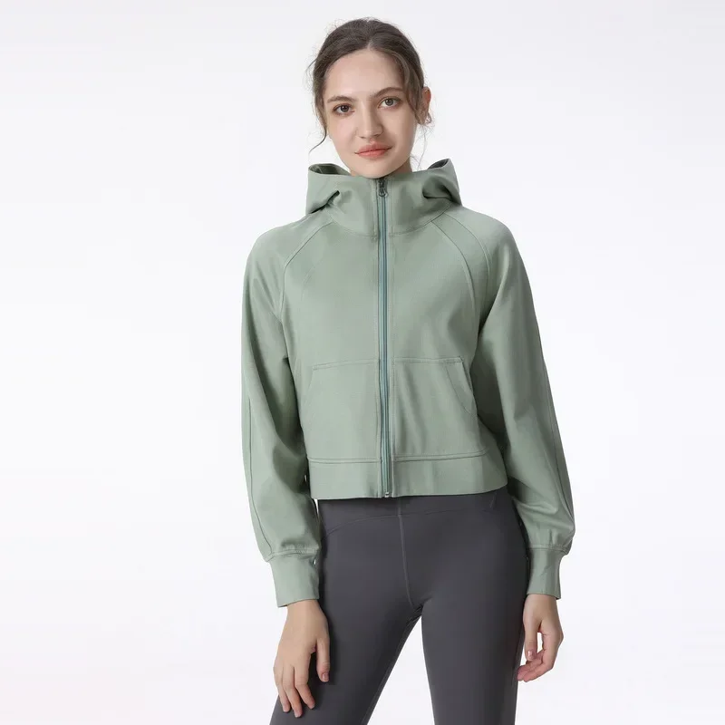 

New cotton Coat Winter Running Suit Women's Thickened Yoga Suit Fitness Suit Training Top Tight Jackets Women With Thumb