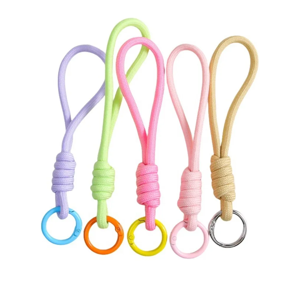 10 قطعة سويتي اللون الإبداعية المنسوجة المفاتيح للهاتف المحمول الحبل مكافحة خسر عقدة حبل حزام سيارة خاتم مفتاح اكسسوارات