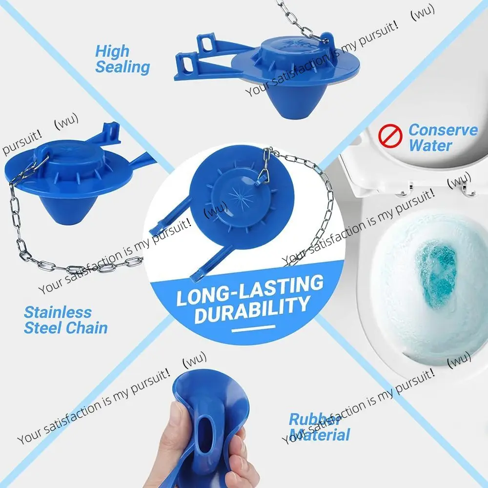 Universal toilet baffle, replace water tank water-saving rubber flush valve baffle with stainless steel chain