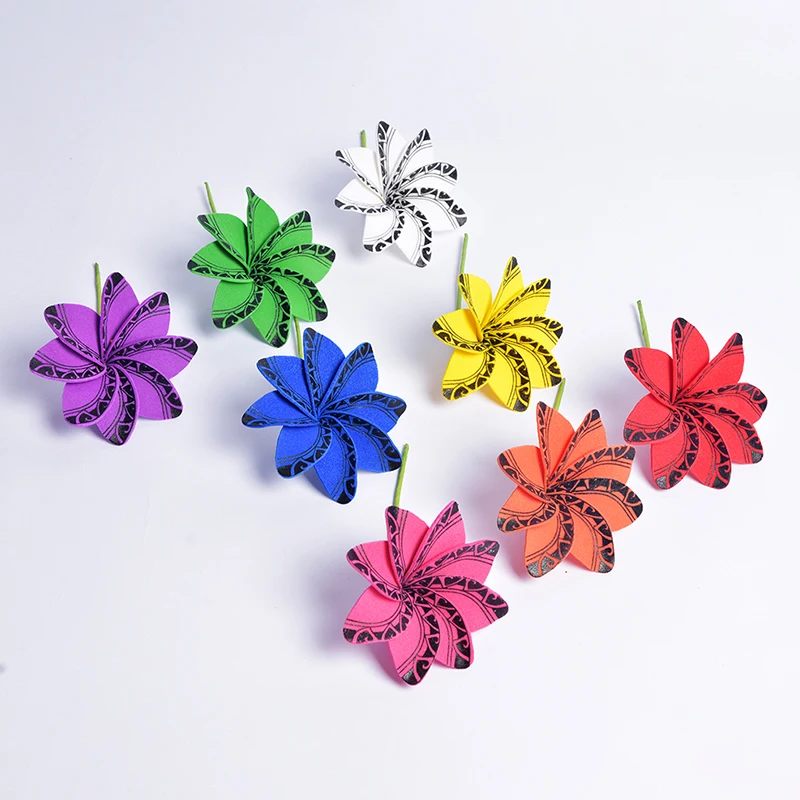 8pcs Cheap in Stock Tahiti Foam Tiare Flower Hair Pick Polynesia Flower Headwear Luau Beach Wedding Hawaiian Party Decorations