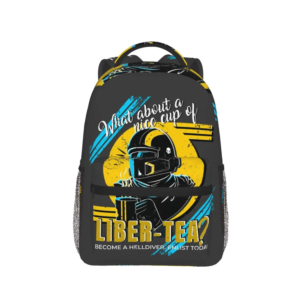 

A Cup Of Liber Tea Helldivers Backpack Hot Sale Daypack Large Capacity Kids BookBag School Bag Shoulder Bags for Men Women