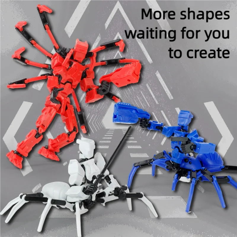 

Multiple Styling Combinations Spider Robot Model Lucky 13 Figure Kids Toys Holiday Gift Movable Action Figuras DIY Assemble Toys