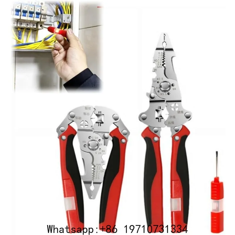 

Foldable Wire Stripper Twister Voltage Tester Pliers with Measuring Pen for Electrical Test Cutting and Pulling Wires Set