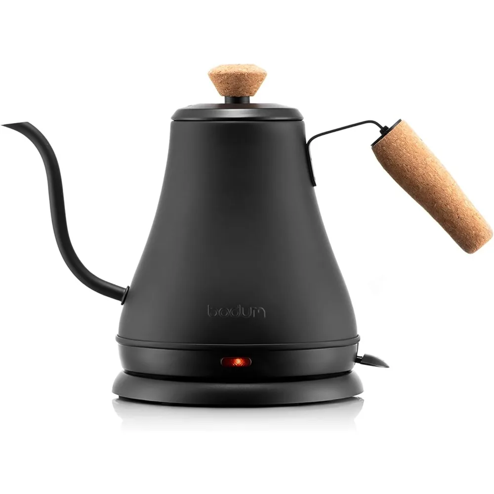 

27oz Gooseneck Electric Water Kettle, Pour Over Coffee & Tea, Stainless Steel, Matte Black,Cordless kettle for convenience