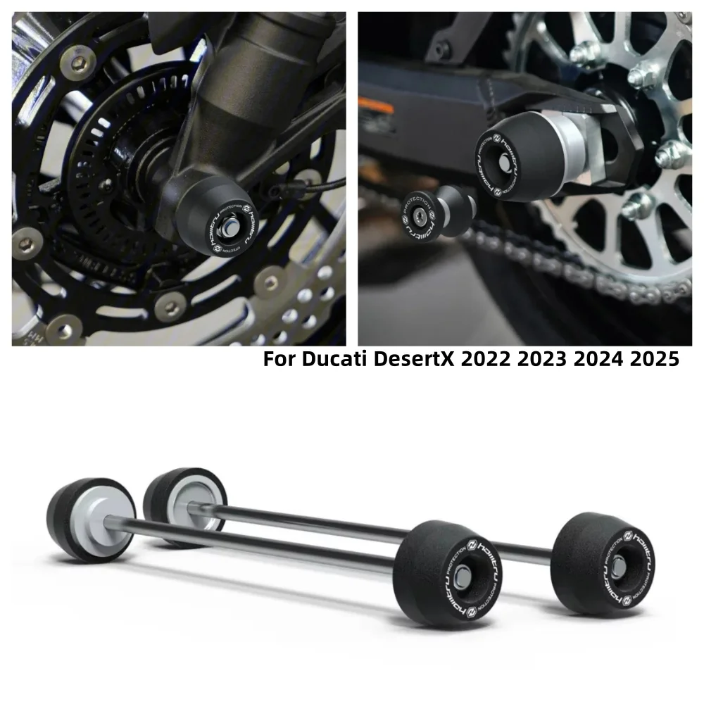 

For Ducati DesertX 2022 2023 2024 2025 Moto Rear Front Axle Fork Crash Slider Motorcycle Wheel Protector