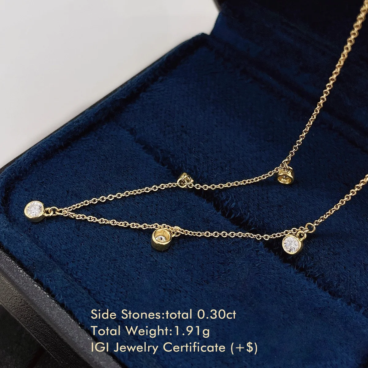 Rotating Bubble Shaped Lab Grown Diamond Necklace 18K White/Yellow Gold Total 0.3ct Round Lab Diamond Pendant Necklace For Wife