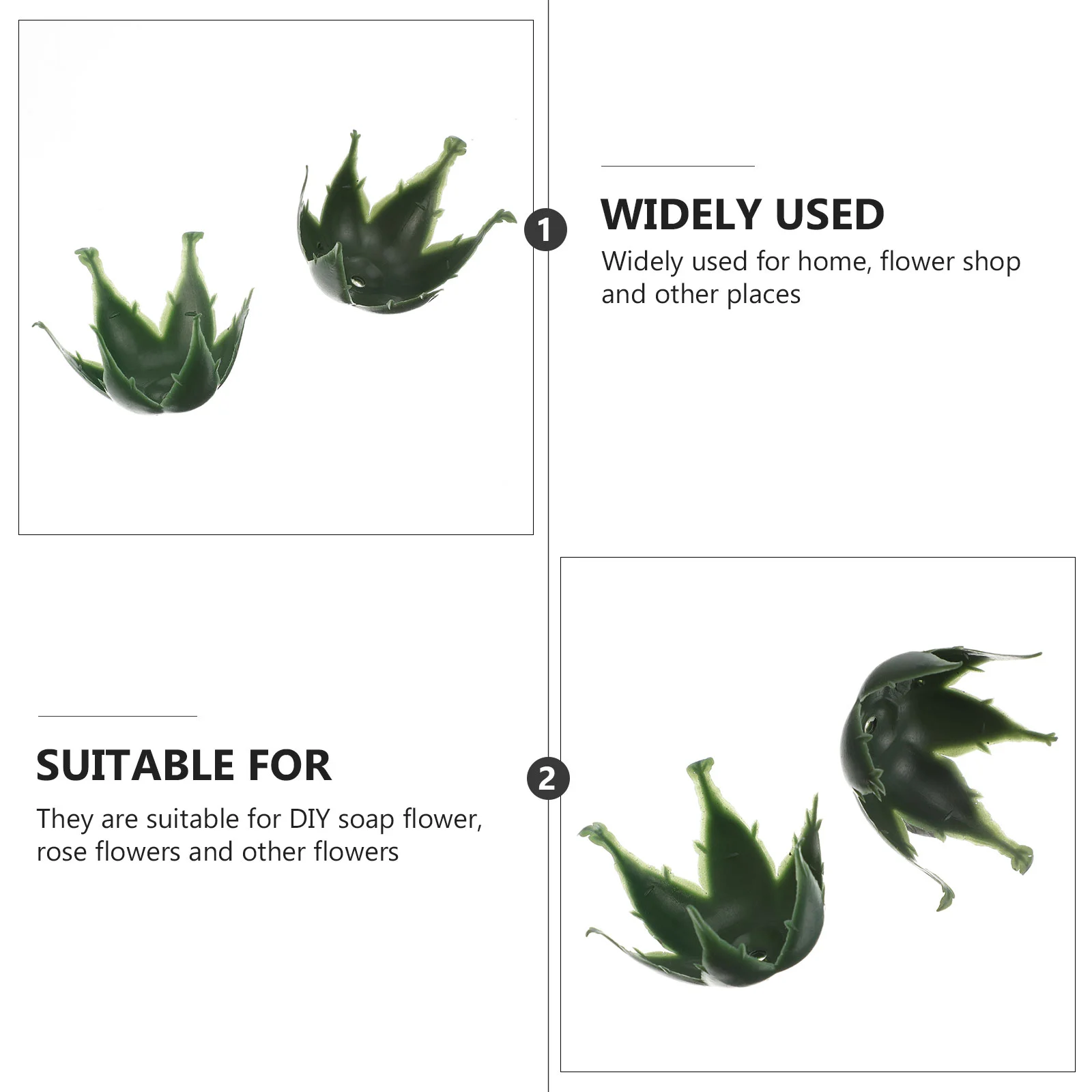 Flower Rose Calyx Receptacle Artificial Roses Fake Calyxes Flowers Plastic Simulated