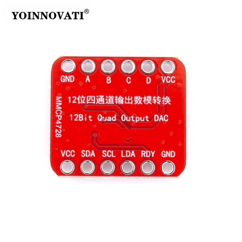 MCP4728 12-Bit DAC Module 4-Channel I2C Interface Programmable Voltage Reference with EEPROM Storage for Electronics Projects