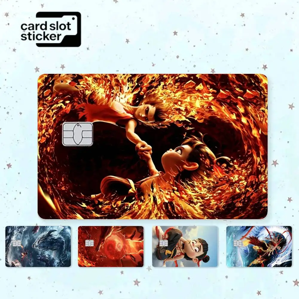 Insane anime N-Ne Zha  Credit Card HD Stickers Small Chip Waterproof Sticker Game Card Decal Gift